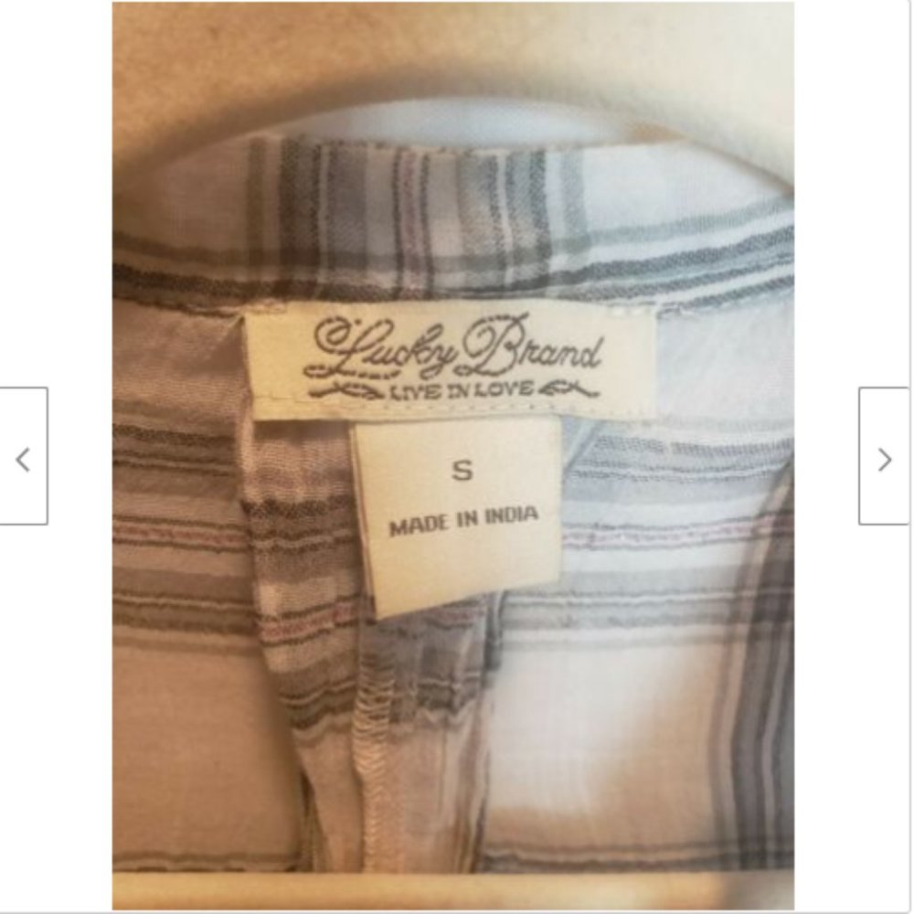 Lucky Brand Plaid Button Front Oversize Top - Picture 4 of 6
